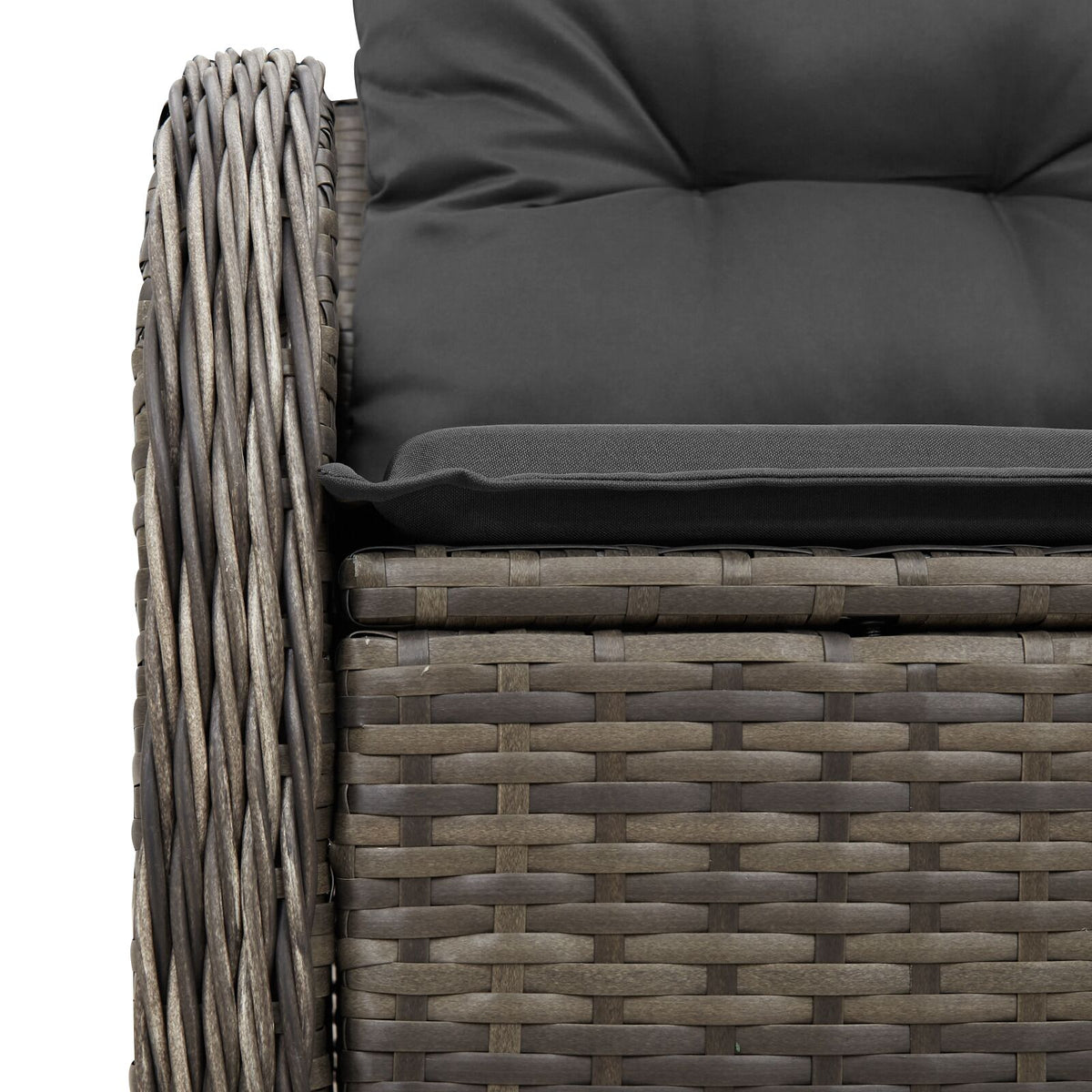 2-Sitzer Gartensofa mit Kissen Grau Poly Rattan