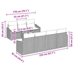 Garten-Sofa-Set 8 Teile Beige, Schwarz Rattan, Polyester