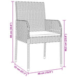 5-teilige Garten-Essgruppe mit Kissen schwarzes Poly-Rattan