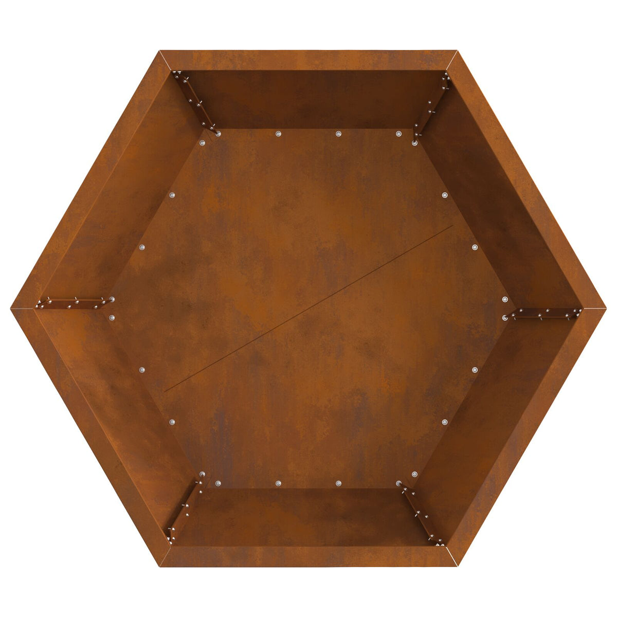 Feuerstelle Sechseckig 75x75x28 cm Wetterstahl