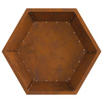 Feuerstelle Sechseckig 75x75x28 cm Wetterstahl