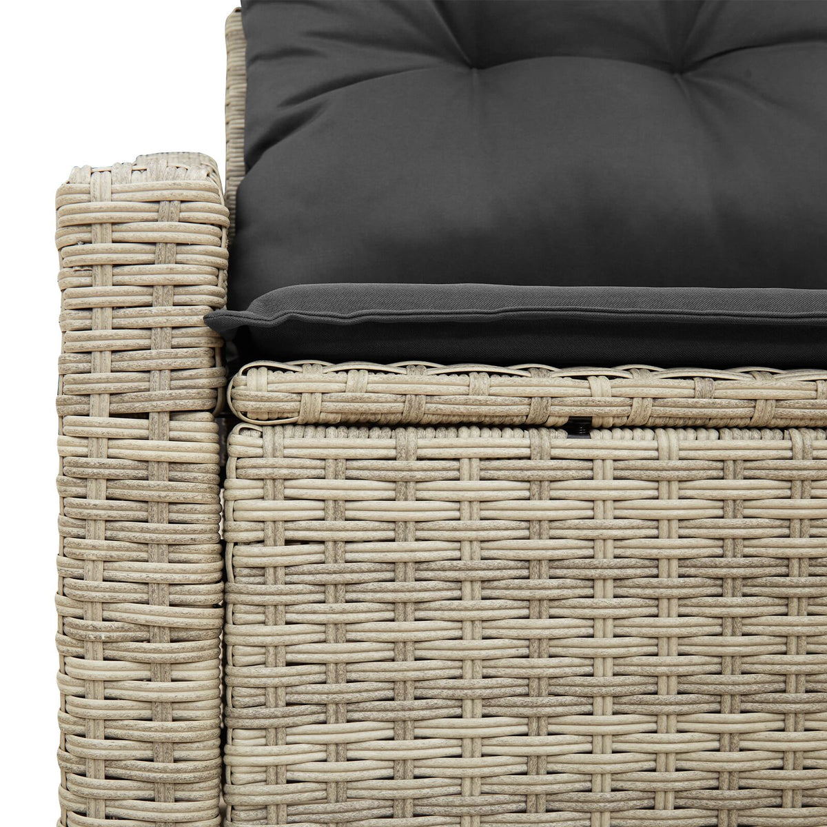 2-Sitzer Garten-Sofa mit Kissen Grau Poly Rattan