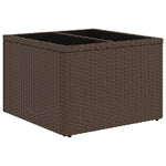 7-teiliges Garten-Essgruppen-Set mit Kissen Braun Poly-Rattan