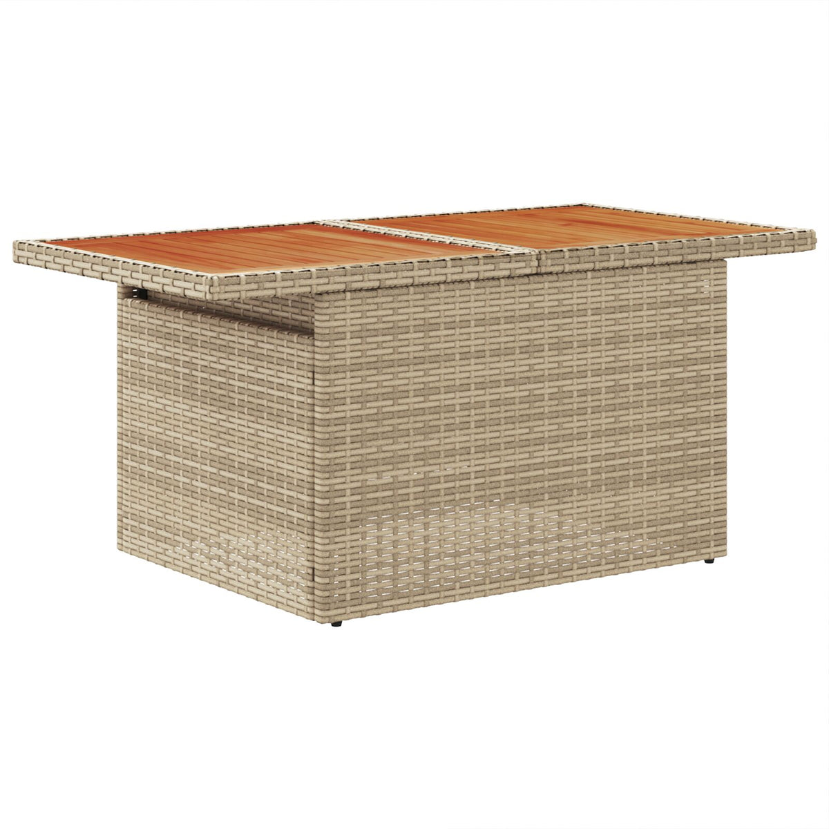 7-teiliges Garten Essgruppe mit Kissen Beige Poly Rattan Akazie