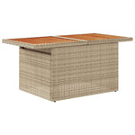 7-teiliges Garten Essgruppe mit Kissen Beige Poly Rattan Akazie