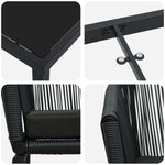 9-teiliges Garten-Essgruppe Schwarz Poly-Rattan