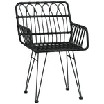 5-teilige Garten-Essgruppe Schwarz Poly Rattan