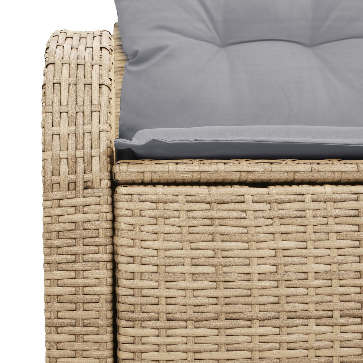 2-Sitzer Garten Sofa mit Kissen Beige Poly Rattan