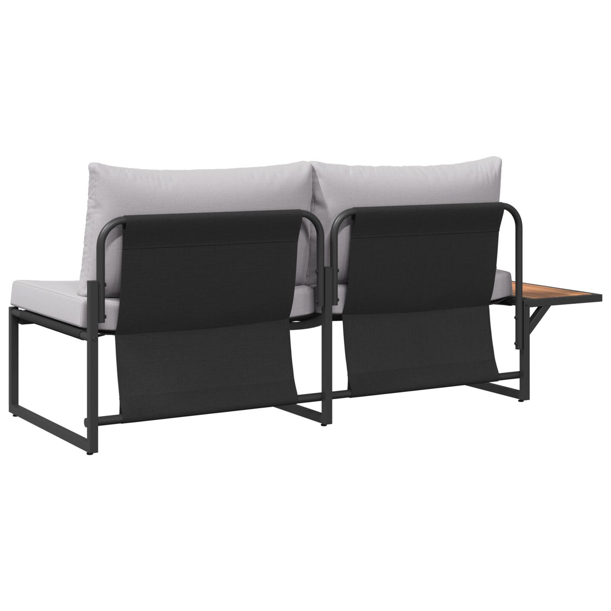 2-Sitzer Garten-Sofa mit hellgrauen Kissen