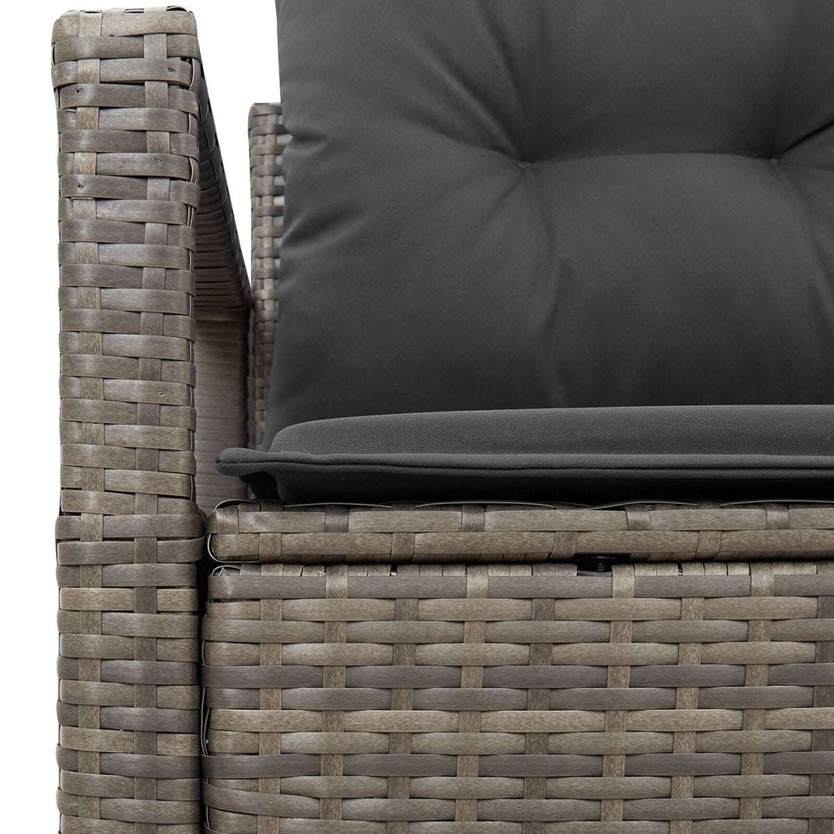 2-Sitzer Garten-Sofa mit Stauraum und Kissen Grau Poly Rattan