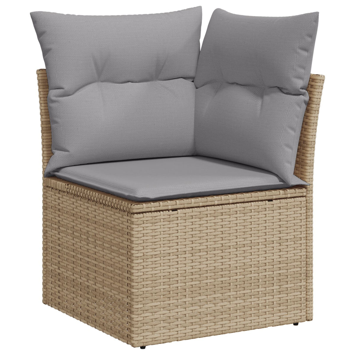 7-teiliges Garten Essgruppe mit Kissen Beige Poly Rattan Akazie