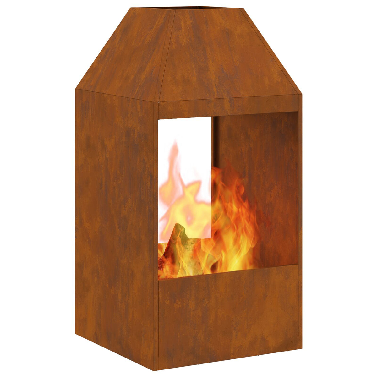 Feuerstelle 50x50x100 cm Wetterstahl