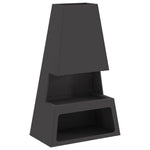 Feuerstelle mit Holzlager Schwarz 60x35x100 cm Stahl