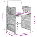 5-teiliges Garten Essgruppe mit Kissen Grau Poly Rattan