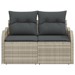 2-Sitzer Gartensofa mit Stauraum und Kissen Hellgrau Poly Rattan