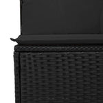 7-teiliges Garten Essgruppe mit Kissen Schwarz Poly Rattan Akazie