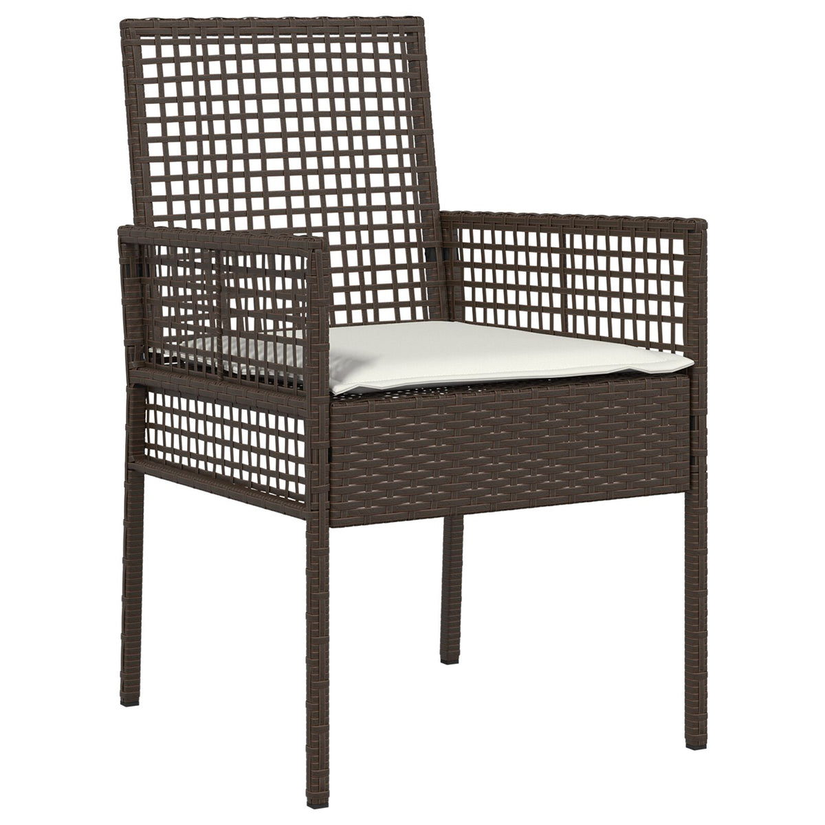 9-teilige Garten-Essgruppe mit Kissen Braunes Polyrattan