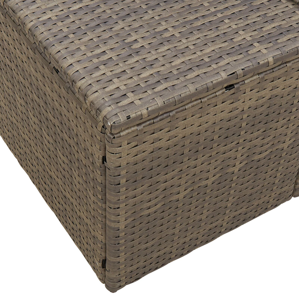 2-Sitzer Garten Sofa mit Kissen grau Poly Rattan