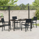 5-teilige Garten Essgruppe Schwarz HDPE