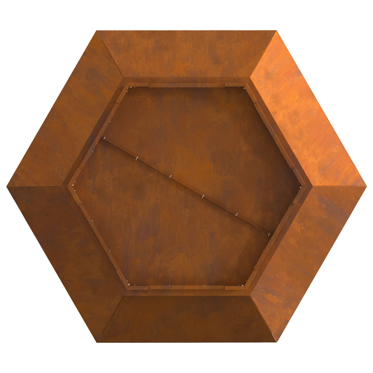 Feuerstelle sechseckig 100x100x28 cm Wetterfestes Stahl