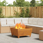 Feuerstelle Quadrat 80x80x43 cm wetterfester Stahl