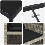 5-teiliges Garten-Essgruppen-Set mit Kissen, hellgrau, Poly-Rattan