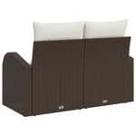 2-Sitzer Garten Sofa mit Stauraum & Kissen in Braun aus Poly Rattan