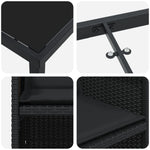 9-teilige Garten Essgruppe mit Kissen - Schwarzes Poly-Rattan