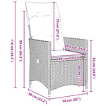 5-teilige Garten-Essgruppe mit Kissen, Braun Poly Rattan