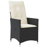9-teiliges Garten-Essgruppe mit Kissen, schwarzes Poly-Rattan
