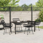 5-teilige Garten-Essgruppe Schwarz Poly Rattan
