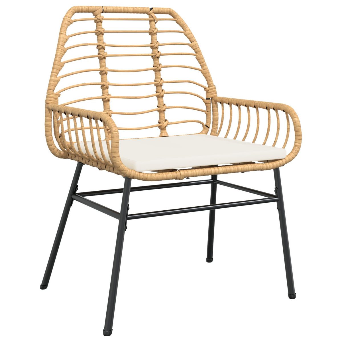 5-teiliges Garten-Essgruppe mit Kissen Braun Poly-Rattan