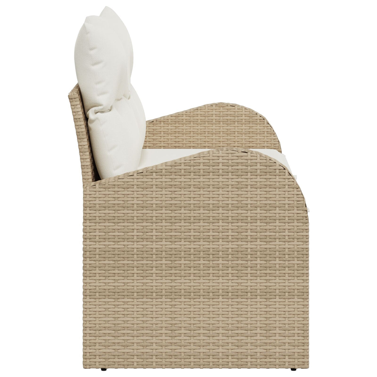 2-Sitzer Garten Sofa mit Kissen Beige Poly-Rattan