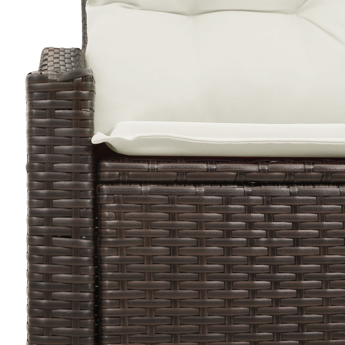 2-Sitzer Gartenbank mit Stauraum & Kissen Braun Poly Rattan
