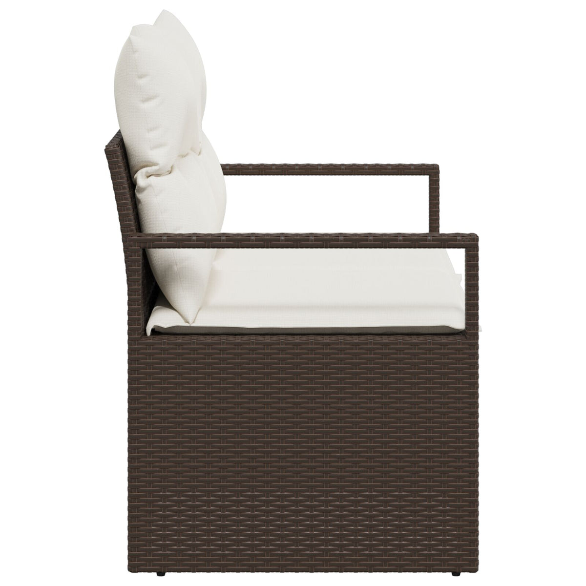2-Sitzer Garten-Sofa mit Stauraum und Kissen Braun Poly Rattan