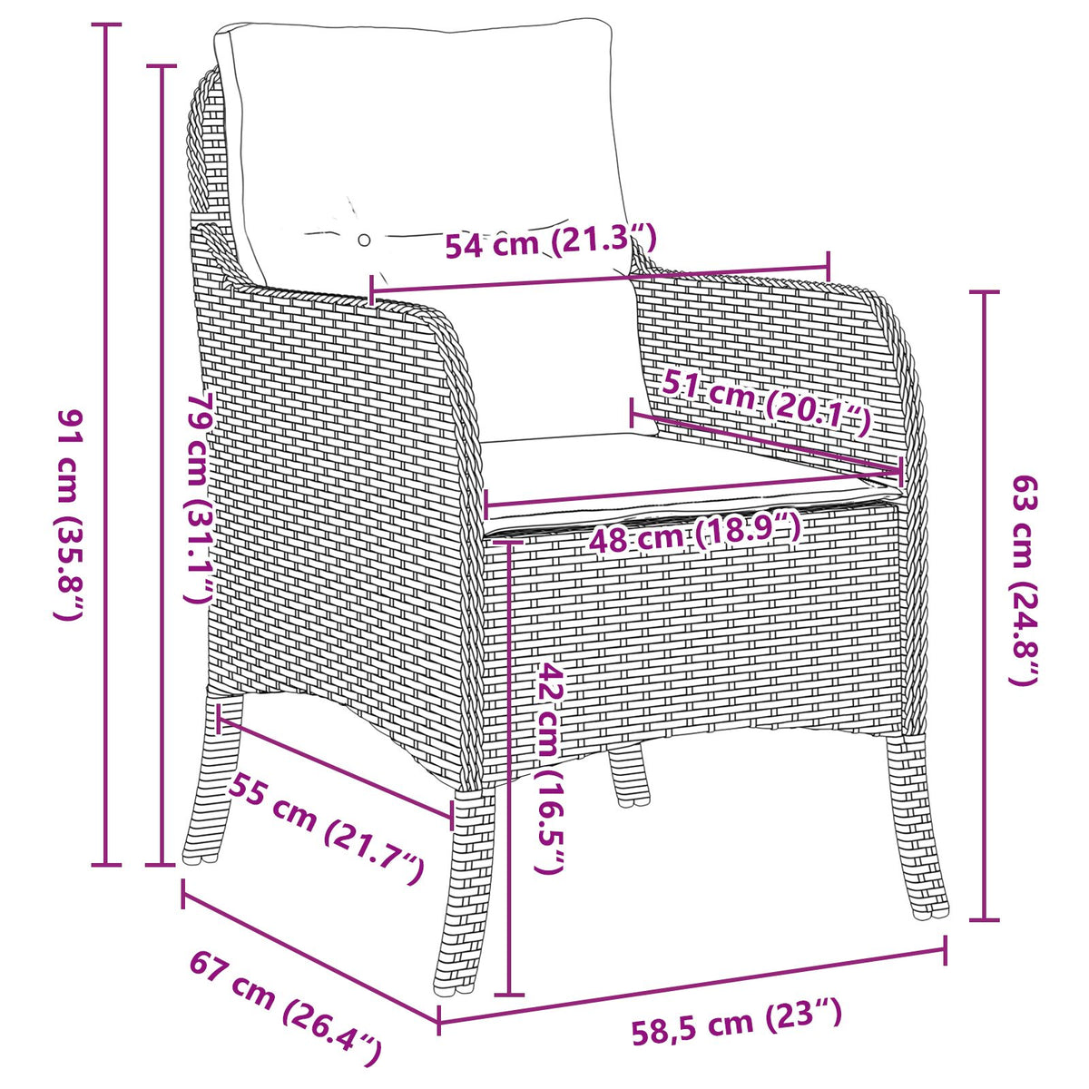 5-teilige Garten Essgruppe mit Kissen Schwarz Poly Rattan
