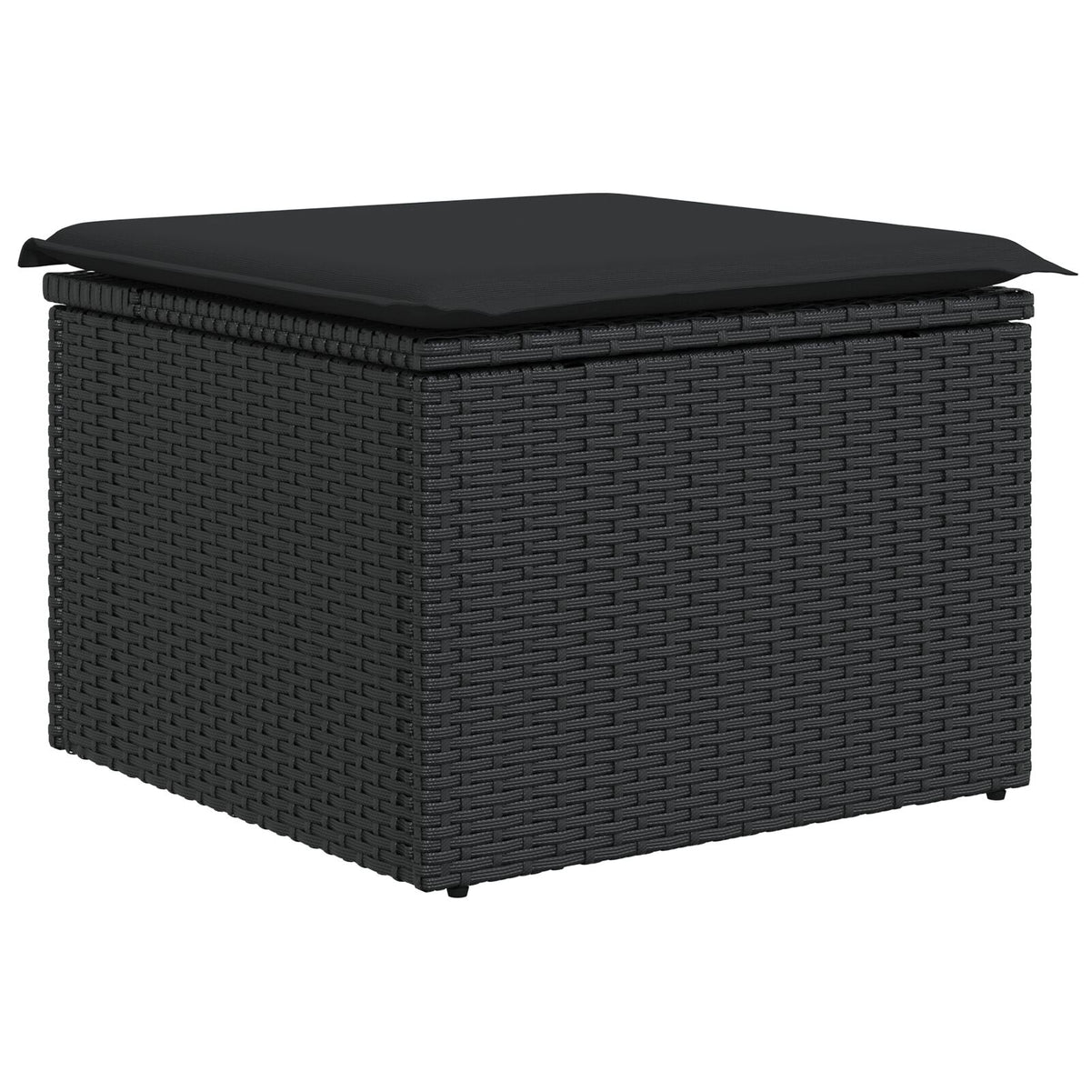 6-teilige Garten Essgruppe mit Polstern in Schwarz aus Poly Rattan