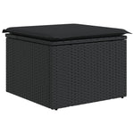 6-teilige Garten Essgruppe mit Polstern in Schwarz aus Poly Rattan