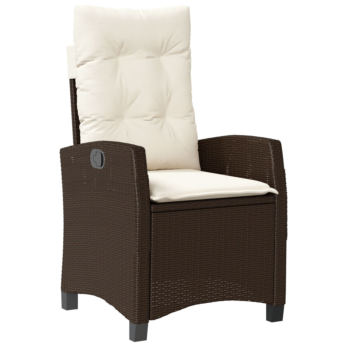 5-teiliges Garten-Essgruppe mit Kissen Braun Poly-Rattan