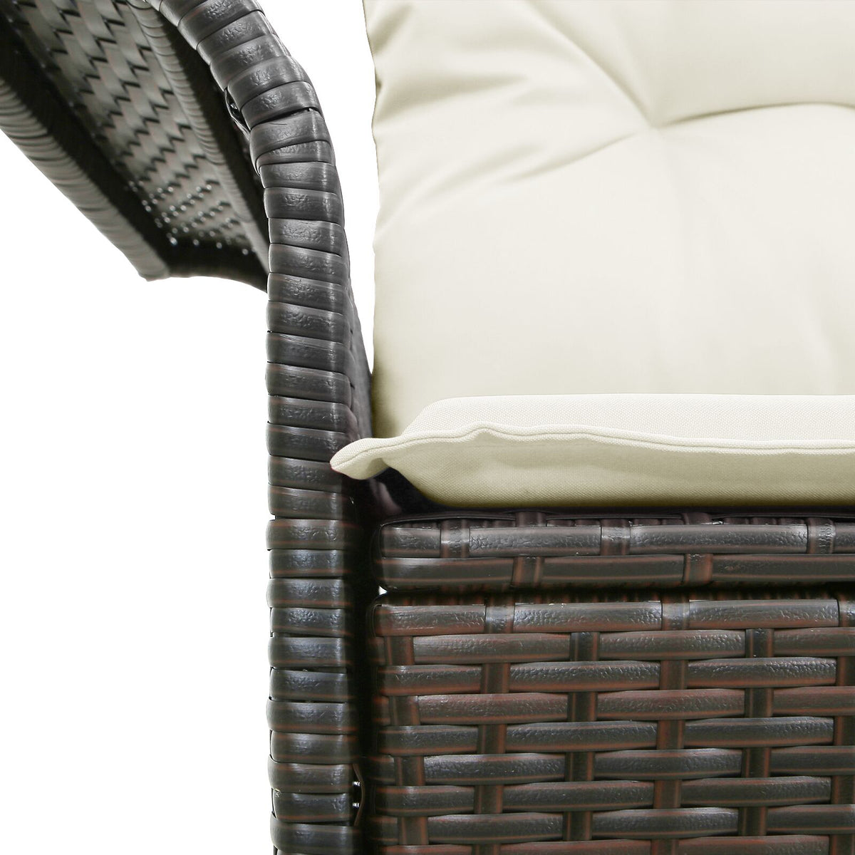 2-Sitzer Gartenbank mit Kissen Braun Poly-Rattan