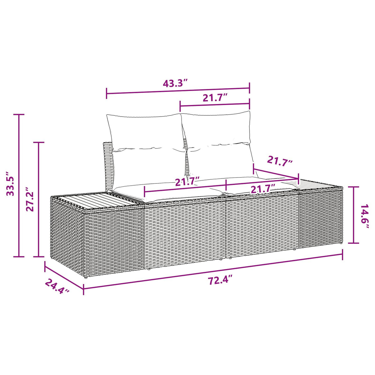 Garten Sofa Set 5-teilig Beige Resin Rattan und Polyester