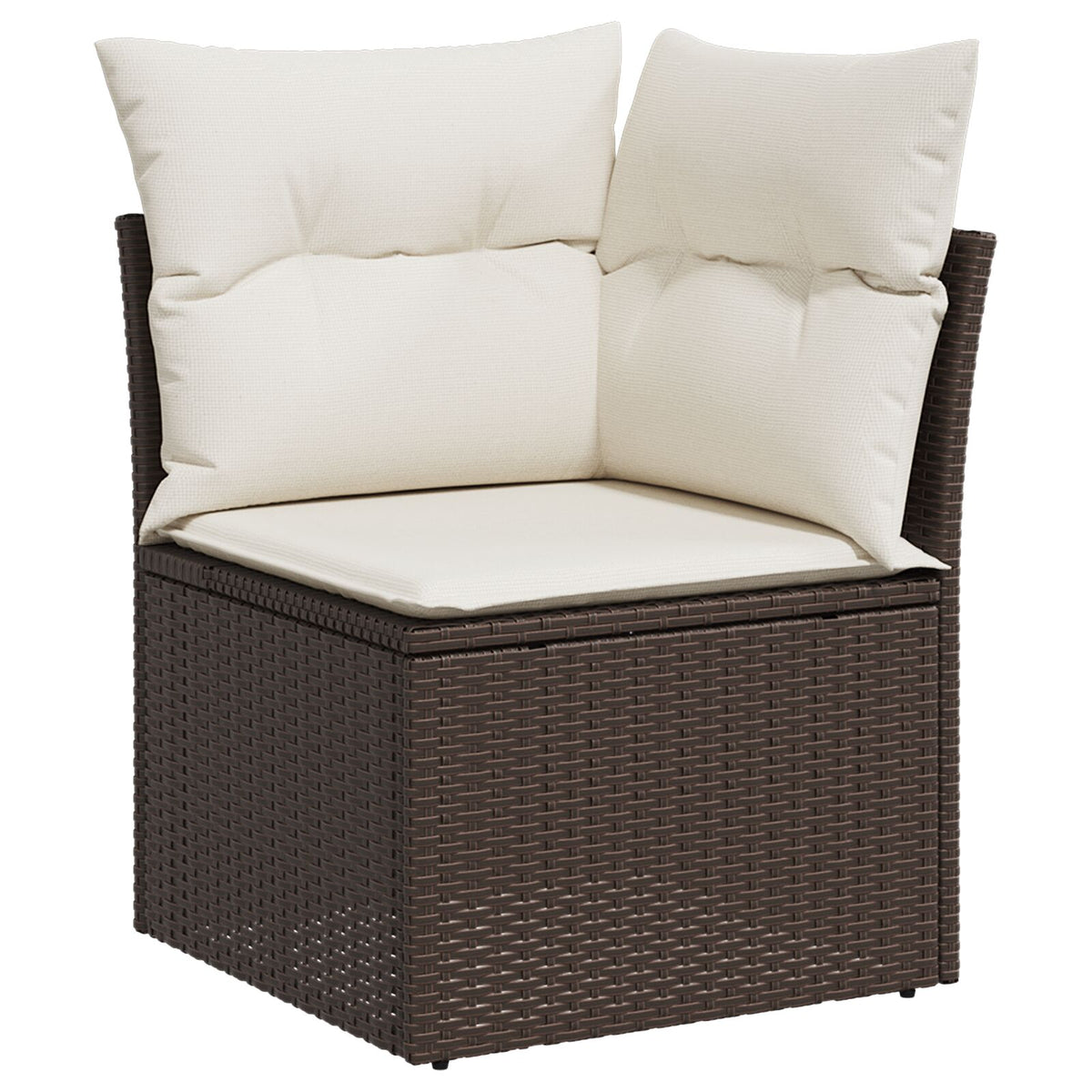 7-teiliges Garten-Essgruppen-Set mit Kissen Braun Poly-Rattan