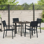5-teilige Garten Essgruppe Schwarz HDPE