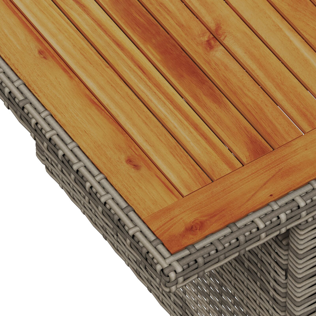 9-teilige Garten Essgruppe mit Kissen Grau Poly Rattan Akazie