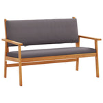 4-teilige Garten-Sofaset mit Kissen aus massivem Akazienholz