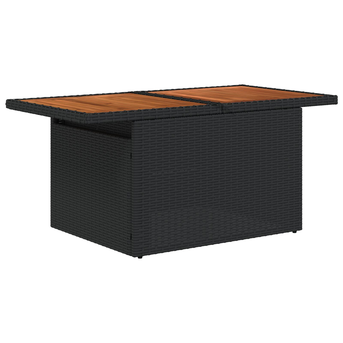 7-teiliges Garten Essgruppe mit Kissen Schwarz Poly Rattan Akazie