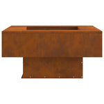 Feuerstelle Quadrat 80x80x40 cm Wetterstahl