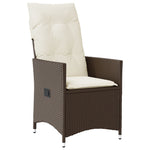 5-teilige Garten-Essgruppe mit Kissen, Braun Poly Rattan