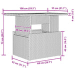 6-teilige Garten Essgruppe mit Kissen Beige Poly Rattan Akazie