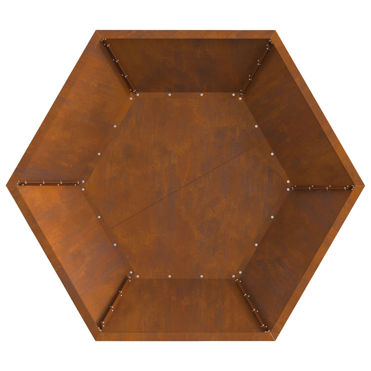 Feuerstelle sechseckig 100x100x28 cm Wetterfestes Stahl
